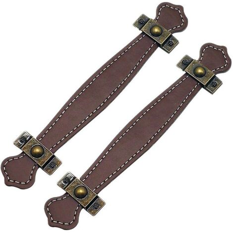 2pcs Cuir Tiroir Tire Vintage Valise Pratique Poignes En Cuir Tirer Poignes Pour Tiroir Armoire Porte Brun Clair