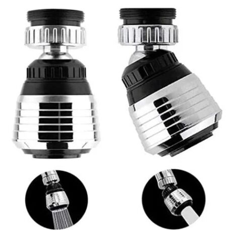 2pcs cuisine tête pivotante 360 degrés bec filtre robinet filtre barboteur douche oxygénée protection contre les éclaboussures économiseur d'eau