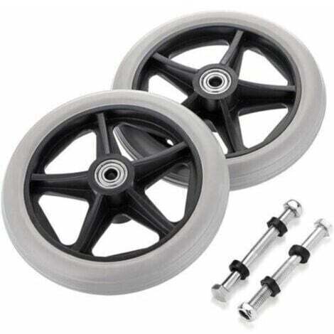 -2PCS de 6 pouces Roue en Caoutchouc de Remplacement pour Fauteuil Roulant Roues avant Rollator Walker Roulettes de Remplacement Antidérapantes,