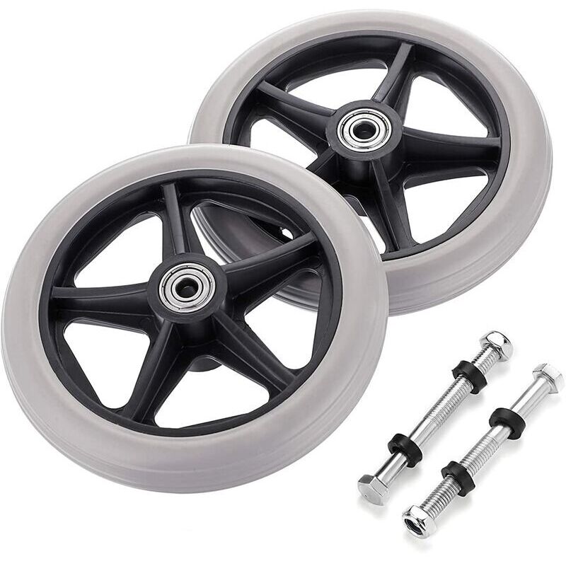 Roue avant de remplacement de fauteuil roulant de 6 pouces, paquet de 2, accessoires universels de roue de remplacement pour fauteuil roulant Walker,