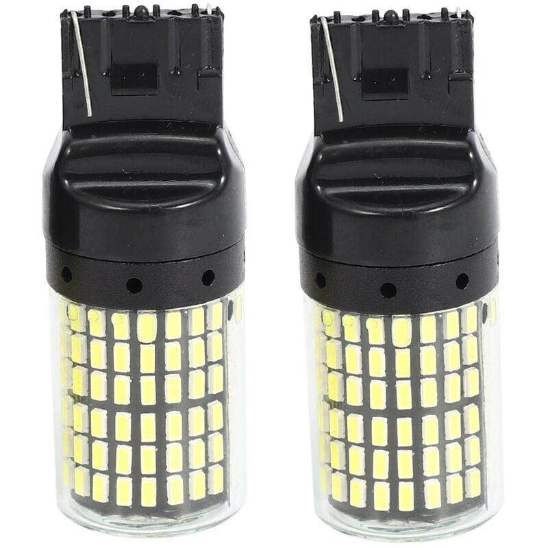 2pcs Décodage super brillant T20 7440 W21w Wy21w 144-Smd Lumière de Clignotant Inversé Gratuit Sans Flash Ampoules à Led, Coque Noire (Lumière