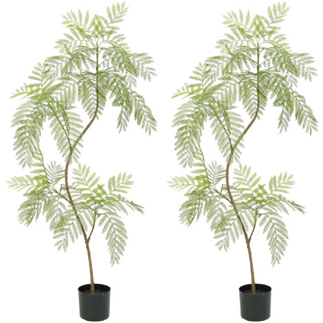 2PCS Décoration D'Arbre Artificiel, Feuilles Réalistes Et Branches Réglables, Faux Arbre Réaliste, Arbres De Jacaranda Artificiels Pour La Décoration Intérieure De La Maison, 170cm
