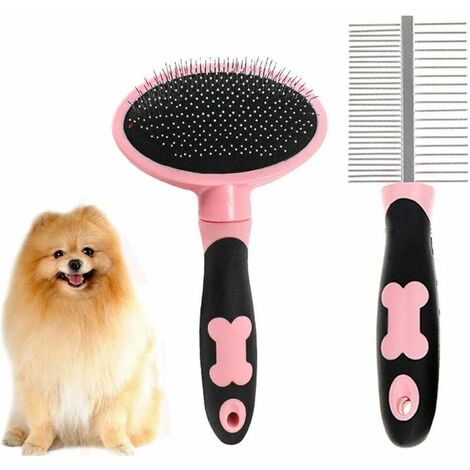 2Pcs Dogs Brush Cats Brush, Grooming Brush And Comb For Dogs Cats Grooming Brushes Metal Comb For Small Dogs And Cats