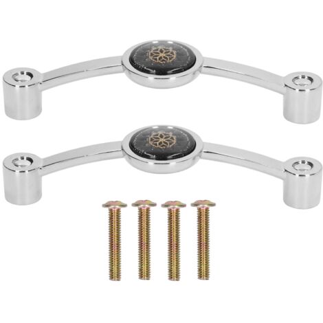 2PCS Door Handle Zinc Alloy Modern Wardrobe Cabinet Drawer Pull Handle for Home FurnitureBlack