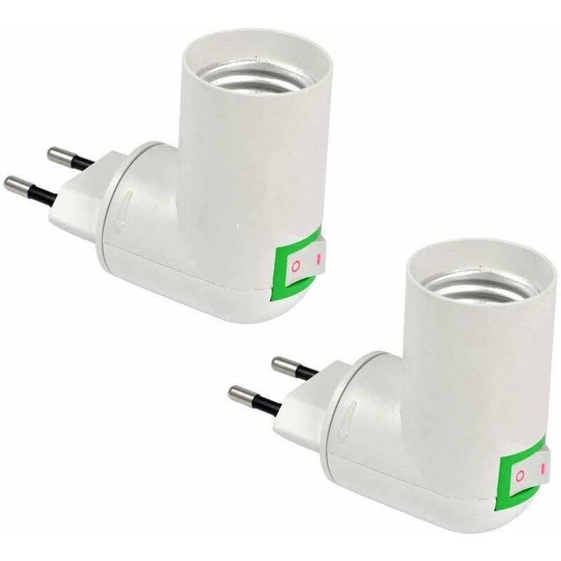 2Pcs Douille E27 avec Interrupteur sans Fil, Base pour Ampoule led E27, Douille Plastique pour Éclairage Rapide, pour Lampe de Garage
