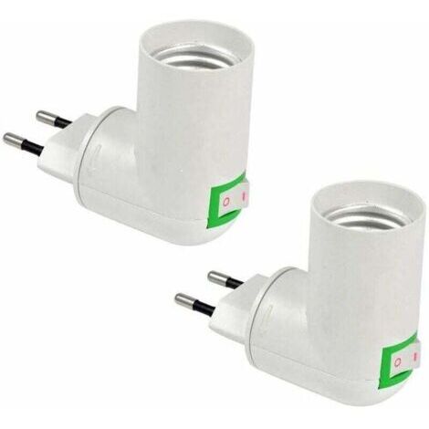 2Pcs Douille E27 avec Interrupteur sans Fil, Base pour Ampoule LED E27, Douille Plastique pour Éclairage Rapide, pour Lampe de Garage