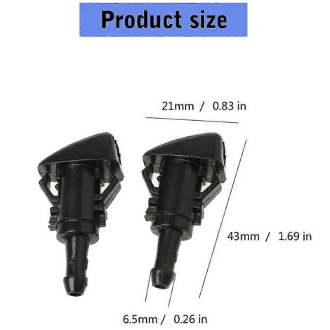 2Pcs Durable Auto Windshield Sprinkler Nozzle Sprayer Adapter for Hyundai Verna