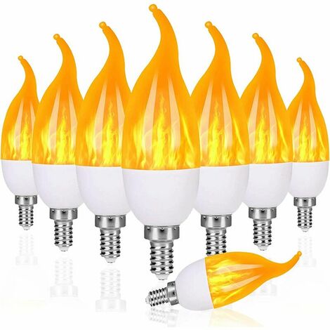 2pcs E14 LED Flame Lamps Dynamic Flame Effect Light Bulbs AC110V 220V Creative Flickering Flame Candle Lights For Home Decor