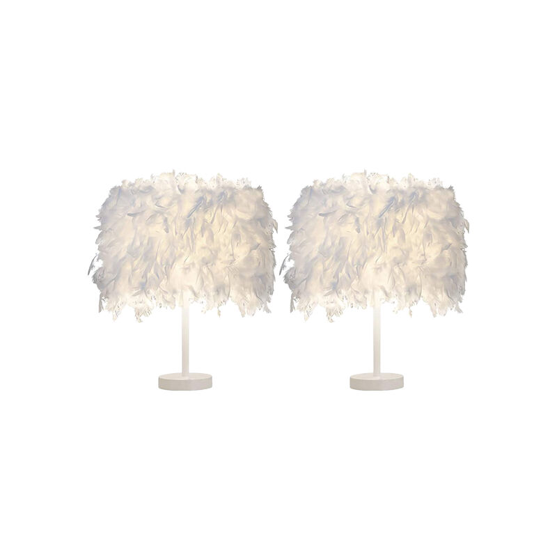 2PCS E27 Feather Table Light Modern Desk Light Romantic Table Lamp