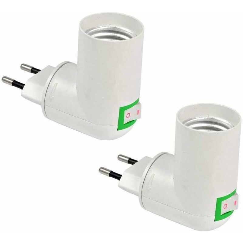 Tinor - 2Pcs E27 Socket with Wireless Switch, E27 led Light Bulb Base, Quick Light Plastic Socket, for Garage Lamp