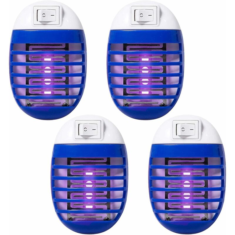 2Pcs Electric Mosquito Killer Lamp Uv Fly Killer, Plug Electric Insect Killer Bug Zapper Lamp With Night Light For Insects ,4.132.36In,Navy Blue