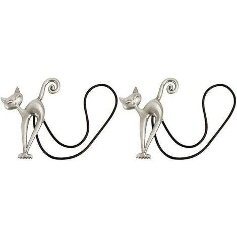 2Pcs Embrasse à Rideaux Magnétique Attache Rideau Aimanté Boucle de Rideau Magnifique Clip Rideau en Motif de Chat Accessoires pour Rideaux pour Maison Salon Chambre Bureau