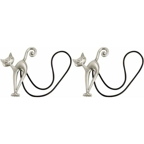 2Pcs Embrasse à Rideaux Magnétique Attache Rideau Aimanté Boucle de Rideau Magnifique Clip Rideau en Motif de Chat Accessoires pour Rideaux pour Maison Salon Chambre Bureau