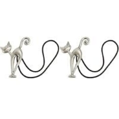 2Pcs Embrasse à Rideaux Magnétique Attache Rideau Aimanté Boucle de Rideau Magnifique Clip Rideau en Motif de Chat Accessoires pour Rideaux pour Maison Salon Chambre Bureau