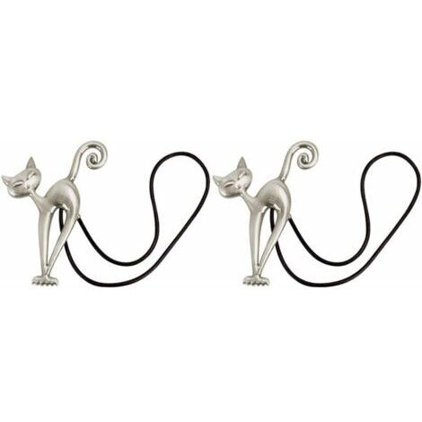 2Pcs Embrasse à Rideaux Magnétique Attache Rideau Aimanté Boucle de Rideau Magnifique Clip Rideau en Motif de Chat Accessoires pour Rideaux pour Maison Salon Chambre Bureau