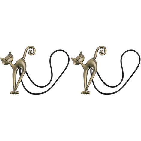2pcs Embrassecouleur Bronze  Rideaux Magntique Attache Rideau Aimant Boucle De Rideau Magnifique Clip Rideau En Motif De Chat Accessoires Pour Rid