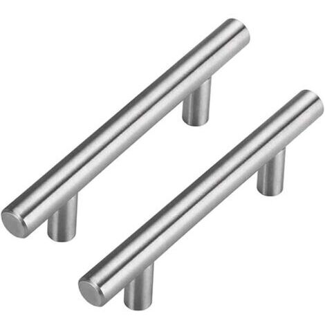 2pcs En argent acier inoxydable Poignée de Meuble Cuisine-Poignée de Porte Cuisine Poignée Meuble brossé Poignée Tiroir ,espacement des trous:128mm