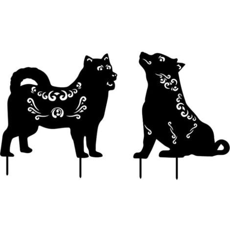 2pcs Ensemble de deux pièces pour deux chiens, jardin extérieur dogground plug - in, décoration évidée de la Cour