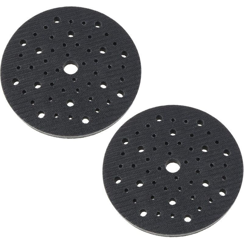 2pcs Éponge Douce Tampon d'interface 150mm Tampon de Ponçage 53 Trous pour Ponceuse Coussin Tampon Résistant aux Chocs Dédiés Remplacement Crochet et