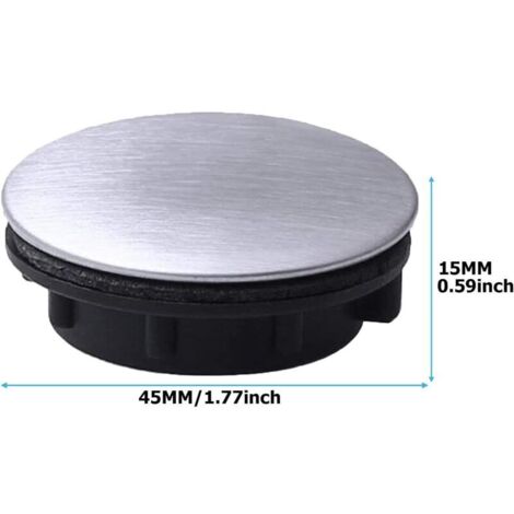 2pcs évier Ruban Trou Couvercle en Acier Inoxydable Robinet Trou Couvercle évier Trou Plaque Bouchon Bouchon obturateur pour Salle de Bain Cuisin