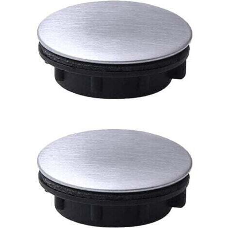 2pcs évier Ruban Trou Couvercle en Acier Inoxydable Robinet Trou Couvercle évier Trou Plaque Bouchon Bouchon obturateur pour Salle de Bain Cuisine (Trou d'installation pour 1.2-1.6in/31-40mm)…