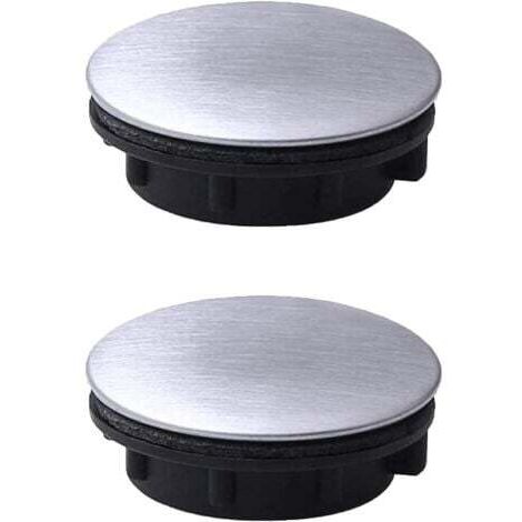 2pcs évier Ruban Trou Couvercle en Acier Inoxydable Robinet Trou Couvercle évier Trou Plaque Bouchon Bouchon obturateur pour Salle de Bain Cuisine (Trou d'installation pour 1.2-1.6in/31-40mm)…