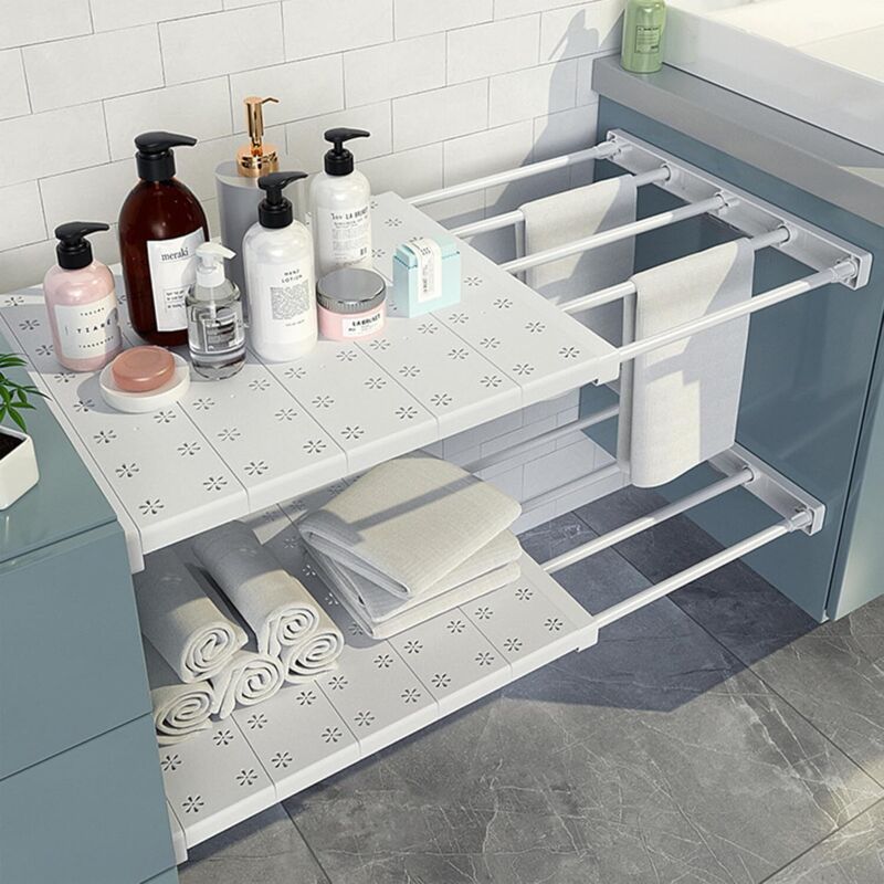 2PCS Extensible Séparateur de Support de Rangement, (24cm, 3860cm)d'Étagère Réglables, Armoires Télescopiques, Organisateur de Placard, Étagère