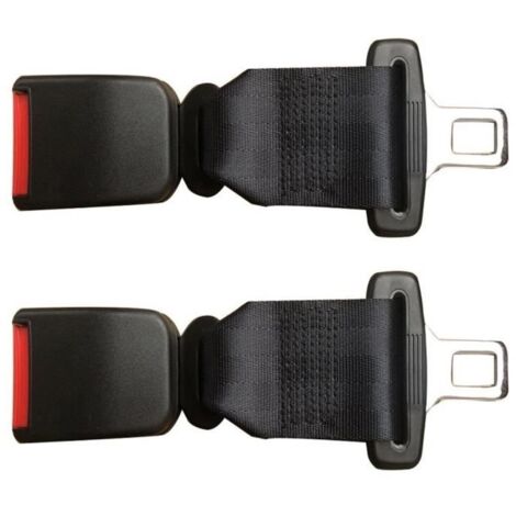 2PCS Extension Rallonge Ceinture de Securite Voiture Durable Fort Noir
