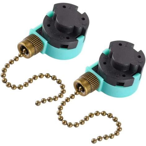 2pcs Fan Pull Chain Switch 3-Gang-4-Draht-Geschwindigkeitsregler für Deckenleuchte Bronze Wandleuchte Schiebeschalter