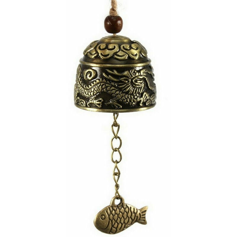 2pcs Fengshui Bell Vintage Dragon Bell Fengshui Wind Chimes for Home Garden Hanging Good Luck Blessing