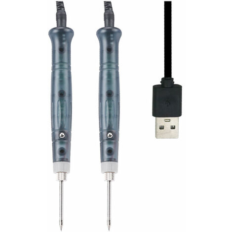 2pcs Fer �� Souder ��lectrique Mini Stylo de Fer �� Souder USB Portable 5V 8W Ensemble de Fer �� Souder �� Temp��rature R��glable pour l'entretien ��lectronique