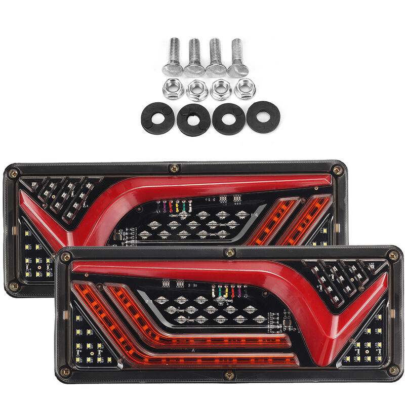 Dmtool - 2Pcs Feu arrière led étanche pour voiture, camion, remorque, camping-car, atv, bateau, indicateur dynamique pour camion, caravane, véhicule