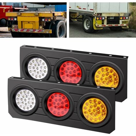 2PCS Feu LED Remorque Kit avec Base de Support en Fer-Feu de Remorque LED Convient Pour RV/Camions/Caravanes/Voiture