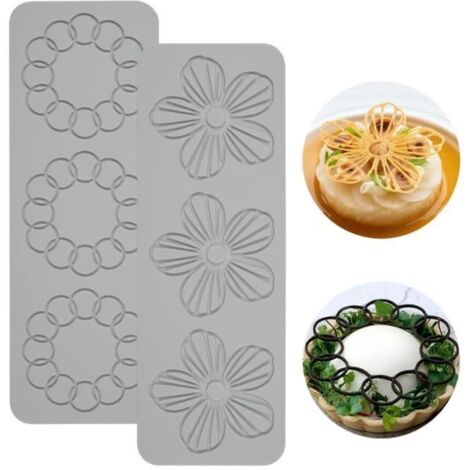 2Pcs Feuilles Forme Gâteau Moule en Silicone Feuilles Fondant Moule en Dentelle Fondante pour Décorer des Gâteaux,du Bricolage