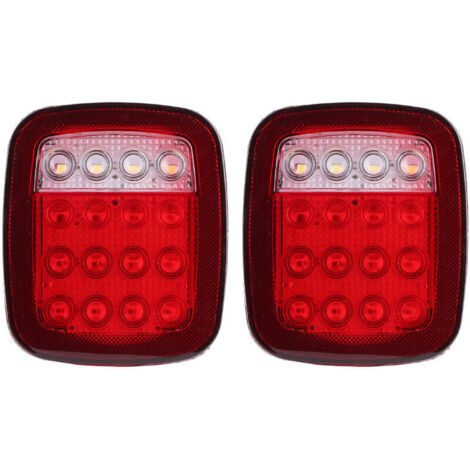 2pcs feux arrière LED feux de freinage arrière stop marche arrière pour Jeep Wrangler CJ 7606