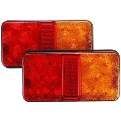2Pcs Feux Arrières LED 12V Feux de Frein Multifonctionnel Feux Remorque LED Universel