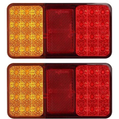 2pcs Feux Arrières LED E-Marqué Clignotant de Position Stationnement avec 2x18 LEDs Feu Position LED Étanche Feux de Frein Arrière 12V Universel pour Remorque Véhicule Caravan Camion Tracteur