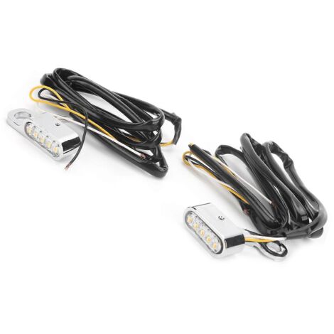 2Pcs Feux Clignotants LED 12V Moto, Indicateurs de Direction Argent pour XL 48 72 1200 883 2004-2020, Chrome Motard Signal