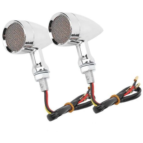 2pcs Feux Clignotants Moto Lampe Stop Vintage, Feux Arrière pour Modification Calandre, Accessoire Moto Blanc (190 caractères exactement)