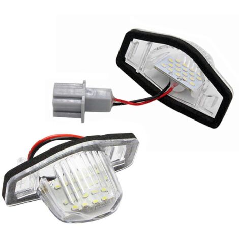 2Pcs Feux de plaque d'immatriculation auto, lampes de marche pour camion, feux arrière clignotants LED 6500K, éclairage de remorque.