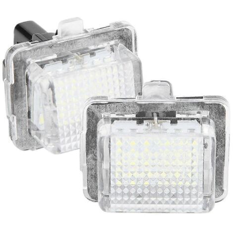 2pcs Feux LED Plaque d'Immatriculation ABS Haute Qualité pour Mercedes Benz, Ampoules Éclairage Plaque, Lampe de Plaque d'Immatriculation Auto.