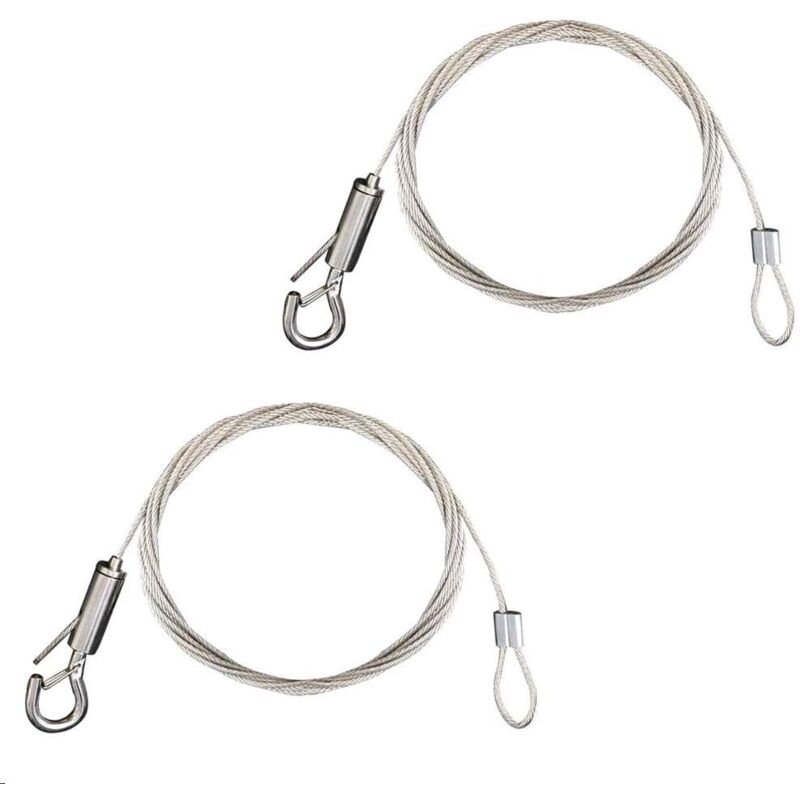Litzee – Fil de suspension en acier inoxydable 2m – Câble galvanisé 1,5mm – Charge max 30kg – Tendeur et crochet pour cadre photo et miroir