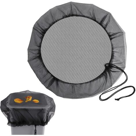 2PCS Filet de protection pour citerne d'eau de pluie de jardin avec élastique - Filet de protection contre les moustiques - Réglable - Protection contre les feuilles et les moustiques