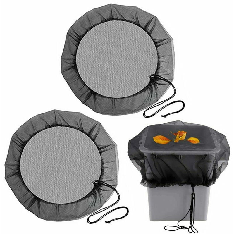 Csparkv - 2PCS Filet de Protection pour Tonneau de Pluie,95cm Filet pour Citerne de Pluie avec Cordon de Serrage pour Anti-poussière, Anti-caduques,