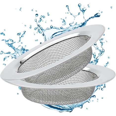 2Pcs Filtre à Cheveux en Acier Inoxydable, Filtre à Évier de Vidange, Grille Evier Cuisine Protection de Drain Filtre Evier(7,7cm)