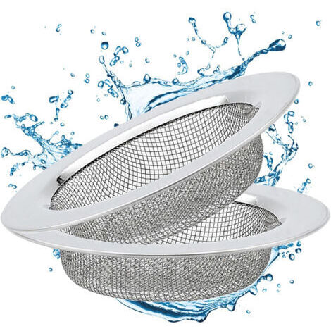 2Pcs Filtre à Évier de Vidange en Acier Inoxydable, Filtre à Cheveux Douche, Grille Evier Cuisine Protection de Drain Filtre Evier(11,2cm)