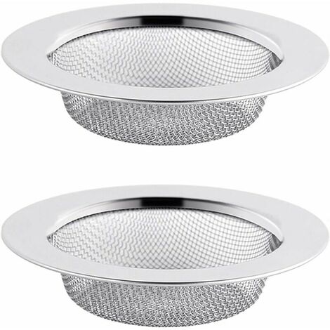 2PCS Filtre à Évier en Acier Inoxydable, Filtre de Vidange de 7,5 cm, Crépine d'évier, Tamis d'évier, Crépine d'évier de Cuisine