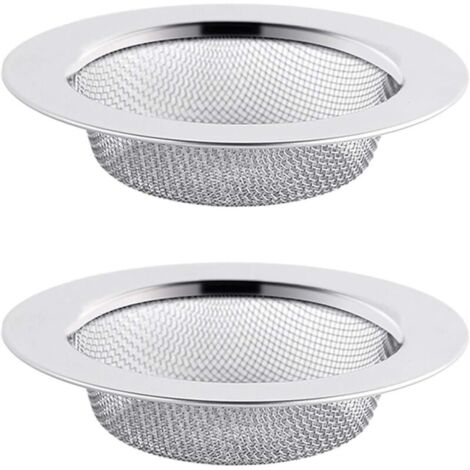 2PCS Filtre à Évier en Acier Inoxydable, Filtre de Vidange de 7,5 cm, Crépine d'évier, Tamis d'évier, Crépine d'évier de Cuisine