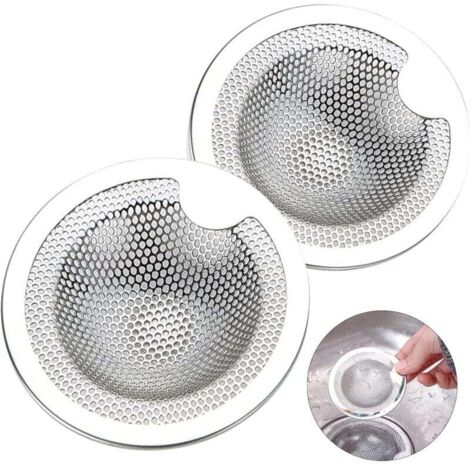 2PCS Filtre à Évier en Acier Inoxydable Filtre Evier Cuisine Filtre de Vidange INOX Crépine d'Évier Grille Evier Cuisine pour Evier de Cuisine, Salle de Bain, Lavabo, Baignoires