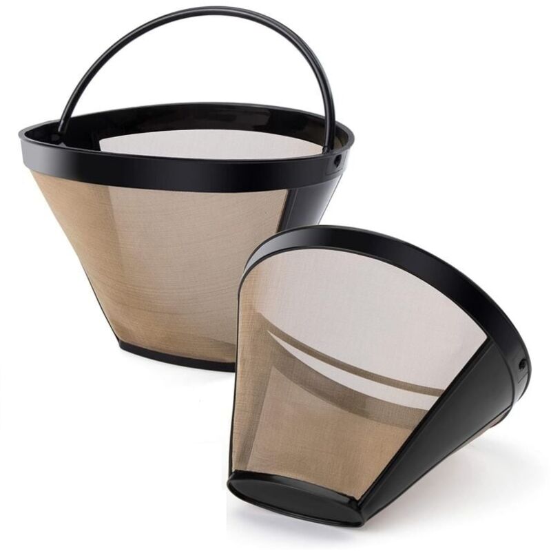 2PCS Filtre Café Permanent Filtre, 100 Mailles Filtre à Café Réutilisable pour Machine à Café Cuisine Bureau Café Boulangerie va au lave-Vaisselle